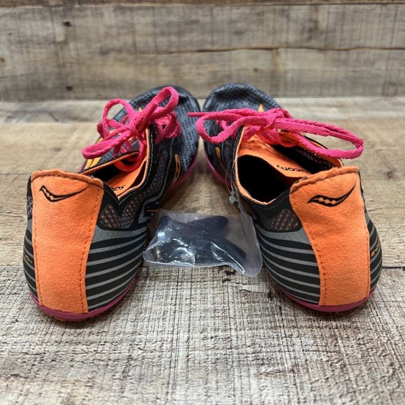 Saucony Endorphin MD4 Womens Gray/Orange Track Running Spikes Size 7 NWOB READ* - Picture 3 of 5